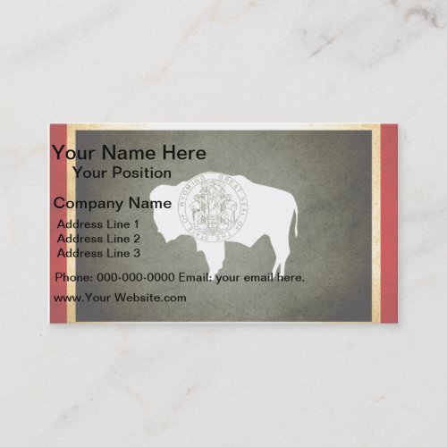 Sun kissed Wyoming Flag Business Card