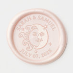Sun kisses Moon Wedding Save The Date Wax Seal Wax Seal Sticker<br><div class="desc">Sun kisses Moon Wedding Save The Date Wax Seal Wax Seal Sticker</div>