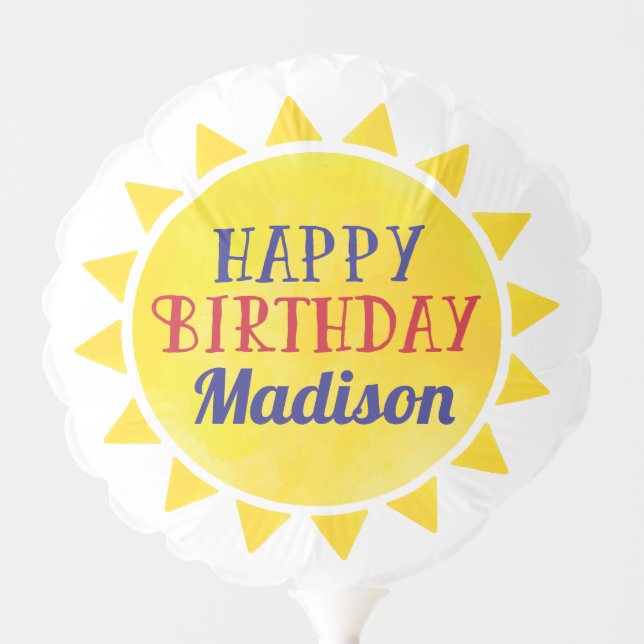 Sun & Kite Birthday Balloon (Front)