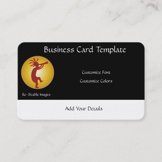 Sun Kokopelli Logo Southwestern Business Card (Front)