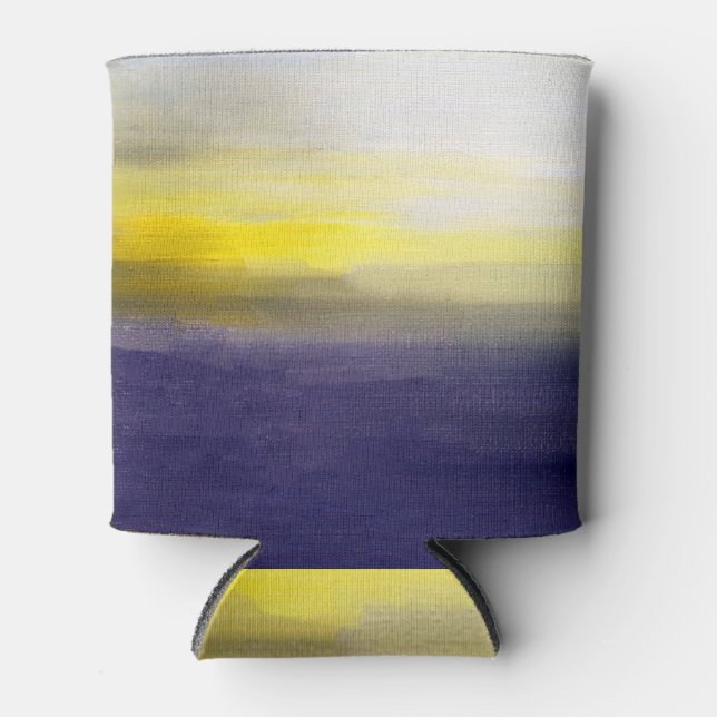 Sun Landscape: Oil Painting Texture Can Cooler (Front)