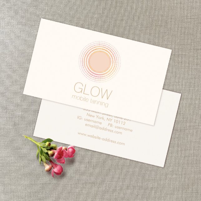 Sun Logo Mobile Spray Tanning Salon Business Card (Creator Uploaded)