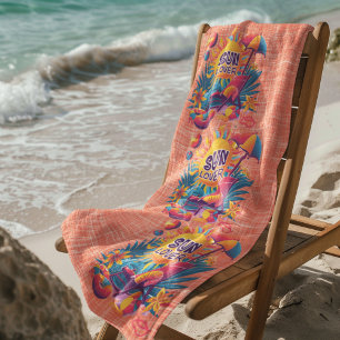 Sun Lover Orange Beach Towel