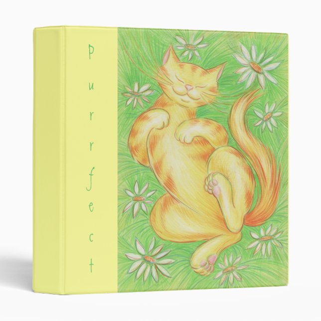 Sun Lover 'Purrfect' binder yellow (Front/Spine)
