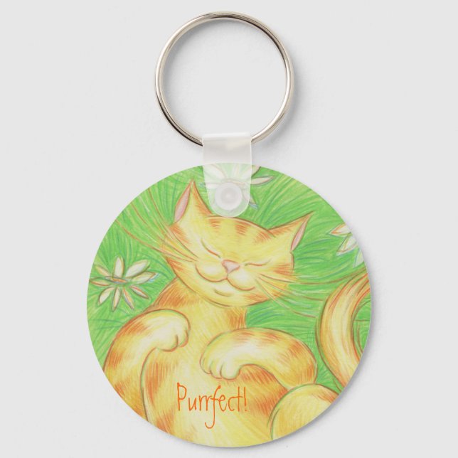 Sun Lover 'Purrfect! key chain (Front)