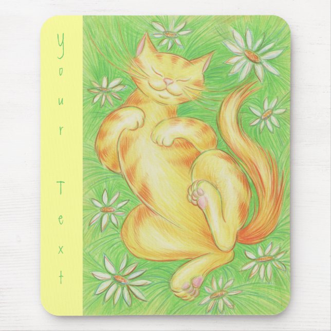 Sun Lover 'Your Text' mousepad yellow (Front)