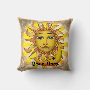 Sun Loves Moon Throw Pillow