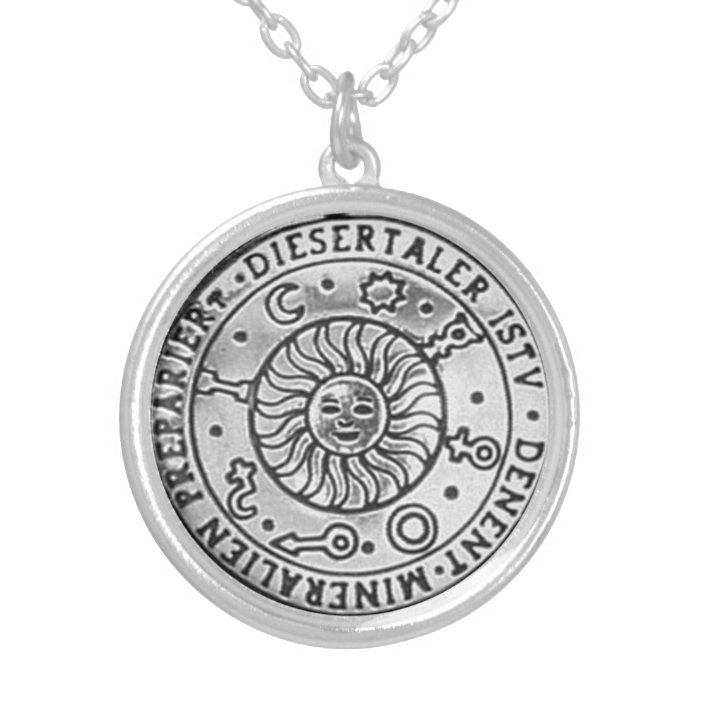 Sun Magick Wealth And Prosperity Talisman Silver Plated Necklace Zazzle Com