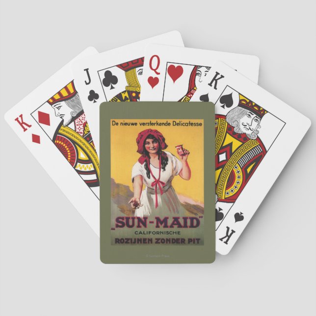 Sun-Maid California Raisin Poster Poker Cards (Back)