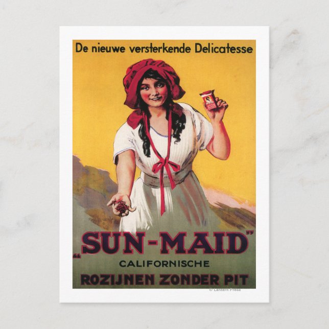 Sun-Maid California Raisin Poster Postcard (Front)