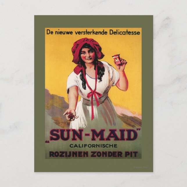 Sun-Maid California Raisin Poster Postcard (Front)