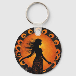 Sun Maiden Total Solar Eclipse Add Text Event Keychain