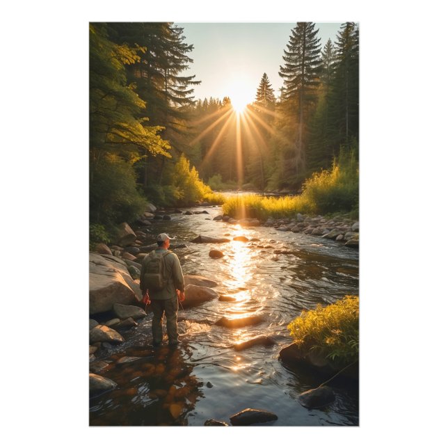 *~* Sun Man River Stream Nature  AP49 Photo Print (Front)