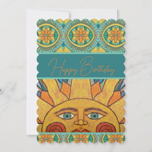 Sun Mandala Birthday Card (Front)