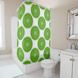 Sun Mandala green Shower Curtain