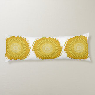 Sun Mandala in Yellow Body Pillow