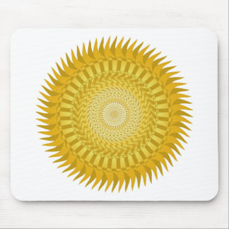 Sun Mandala in Yellow Mouse Pad