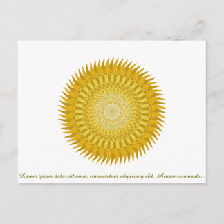 Sun Mandala in Yellow Postcard