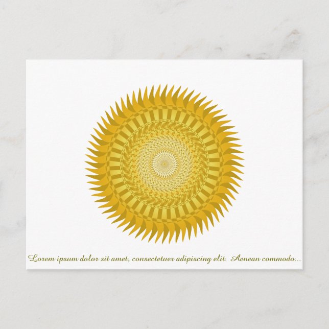 Sun Mandala in Yellow Postcard (Front)