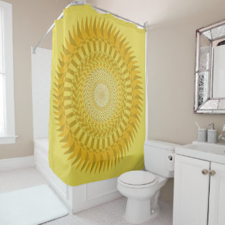 Sun Mandala in Yellow Shower Curtain