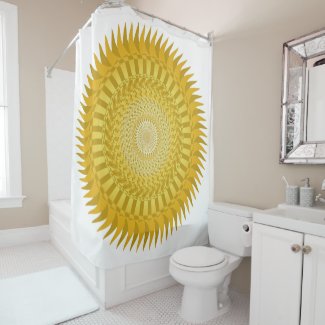 Sun Mandala in Yellow Shower Curtain