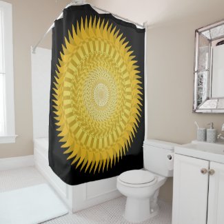 Sun Mandala in Yellow Shower Curtain