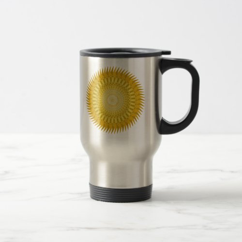 Sun Mandala in Yellow Travel Mug