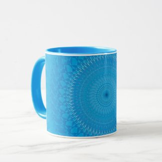 Sun Mandala Light blue Mug