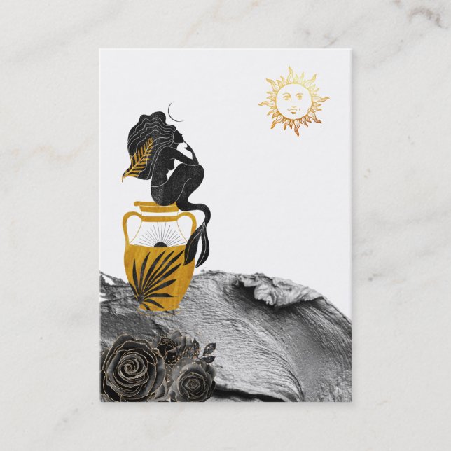*~* Sun Mermaid Mystic Gold Luna Business Card (Front)