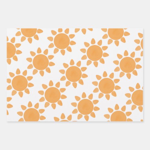 Sun minimal  wrapping paper sheets