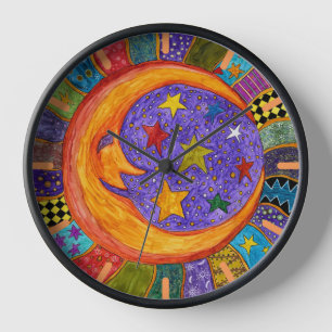 Sun, Moon and Stars Astronomy Clock