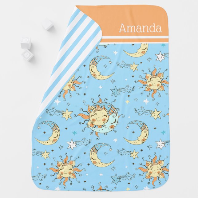 Sun, Moon and Stars Baby Blanket (In Situ)