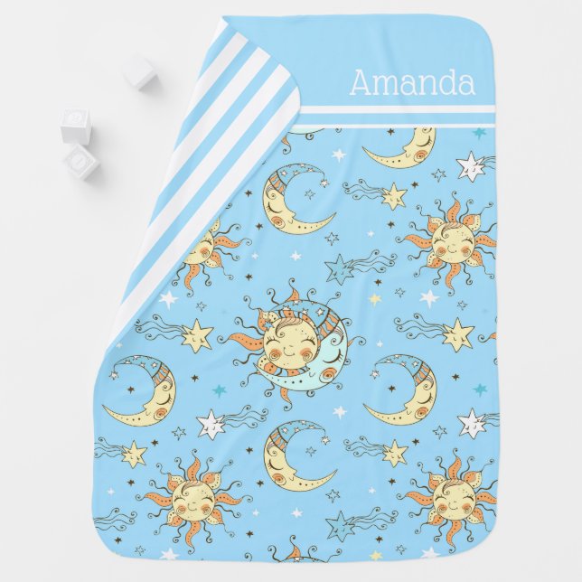 Sun, Moon and Stars Baby Blanket (In Situ)