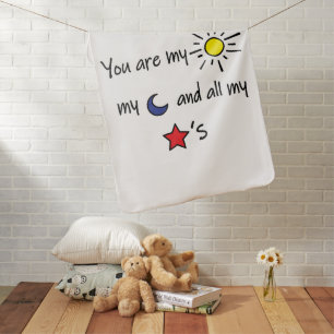 Sun Moon and Stars Baby Blanket
