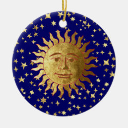 Sun, Moon and Stars Ceramic Ornament