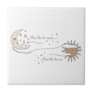 Sun, Moon and Stars Ceramic Tile
