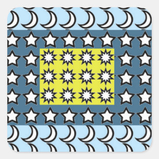 Sun, Moon and Stars Square Sticker