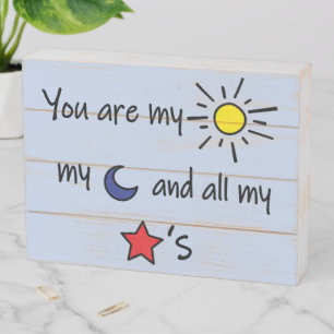 Sun, Moon and Stars Wooden Box Sign