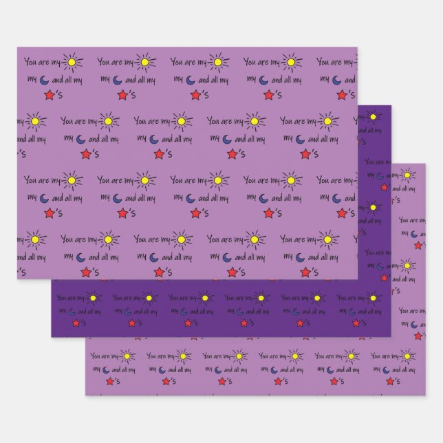 Sun-Moon-and-Stars- Wrapping Paper Sheets (Set)