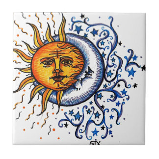 SUN MOON ART DESIGN CERAMIC TILE