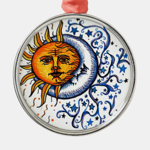 SUN MOON ART DESIGN METAL ORNAMENT