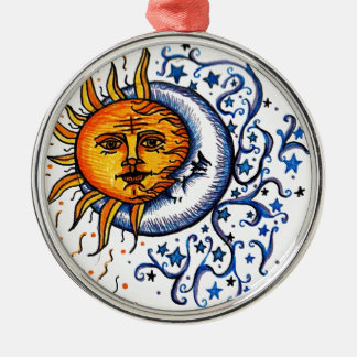 SUN MOON ART DESIGN METAL ORNAMENT