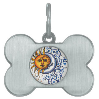 SUN MOON ART DESIGN PET NAME TAG