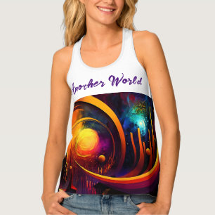 Sun moon bright portal color abstraction city tank top