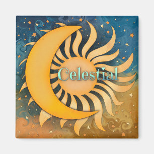 Sun Moon Celestial Stars Fun Inspirivity Magnet