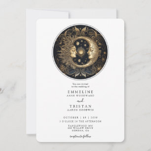 Sun Moon Celestial Wedding Invitation