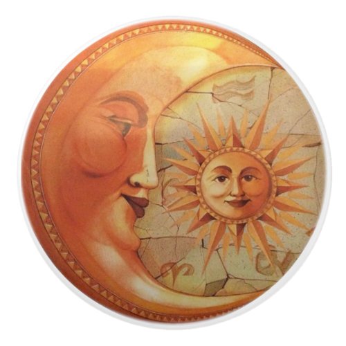 Sun  Moon Face Door or Drawer Pulls