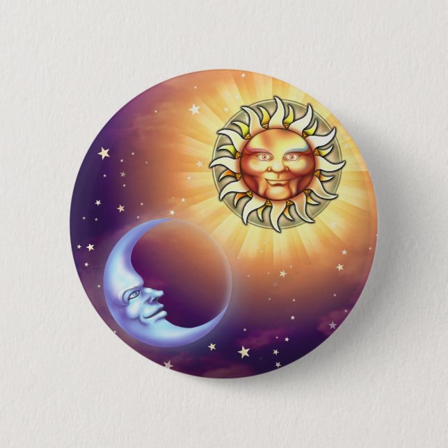 Sun & Moon Faces Button (Front)