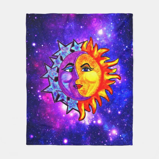 Sun Moon  Fleece blanket 50x60 (Front)