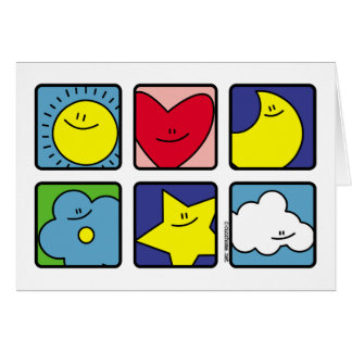 Sun moon flower heart star cloud card